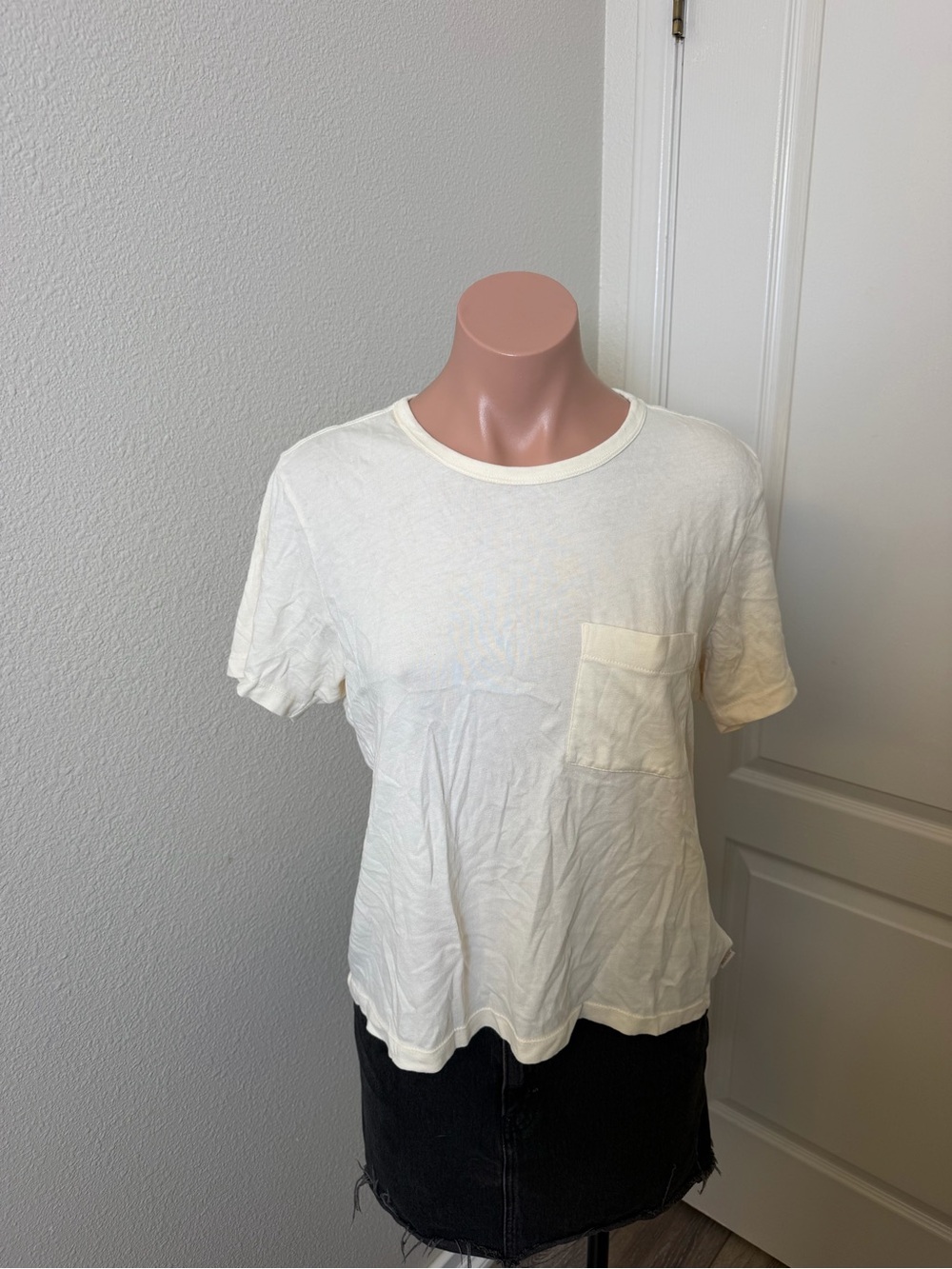 Brixton Women's Cream Short Sleeve Pocket Tee